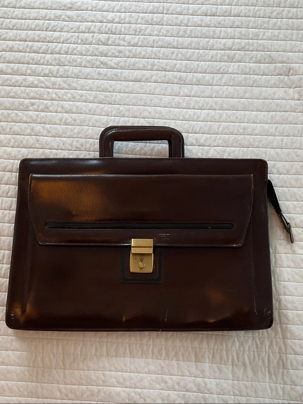 Vintage Genuine Leather Briefcase Made In Romania